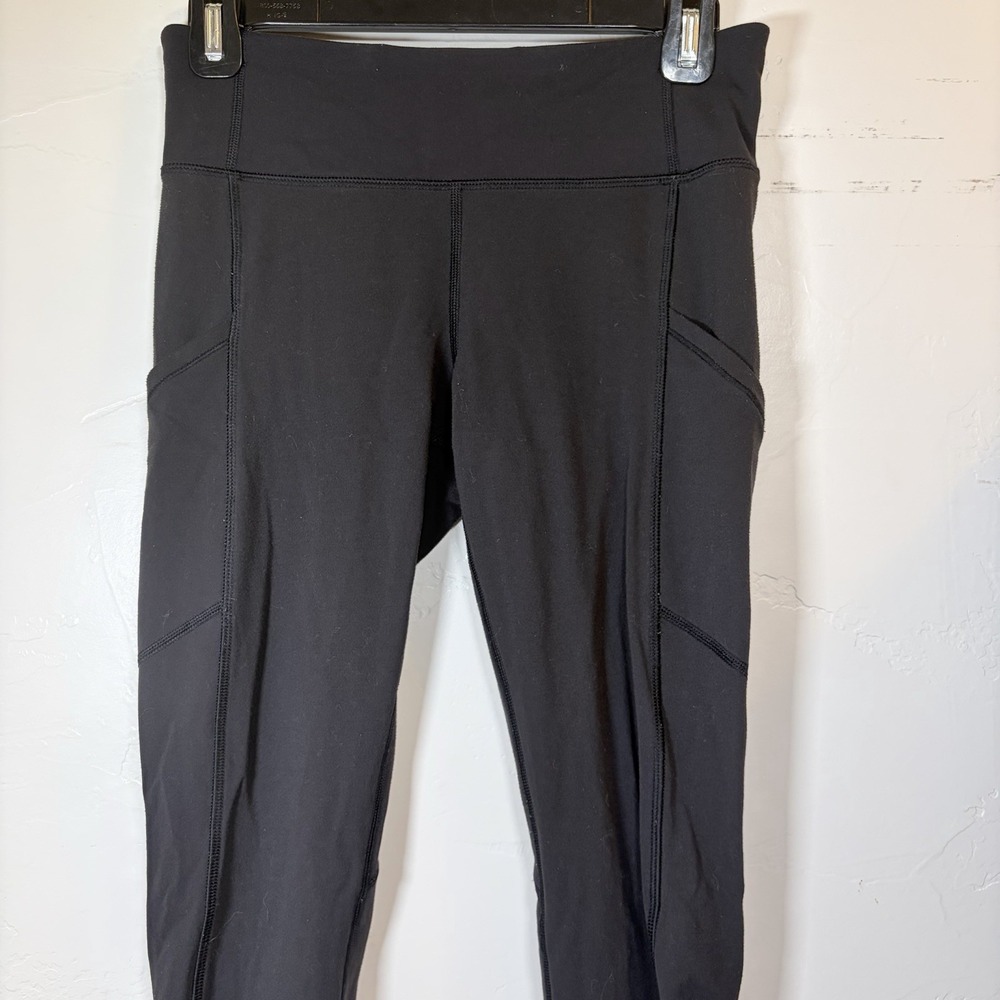 Lululemon Mid Rise Speed Tight V in Heathered Black‎ Leggings Women's Size 4 - Picture 2 of 8